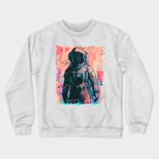 Paper Collage Astronaut Crewneck Sweatshirt